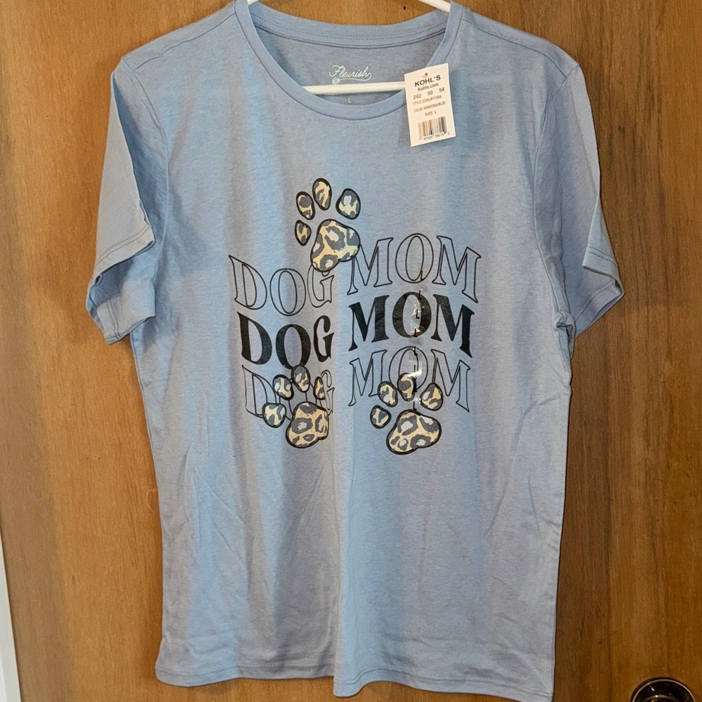 NWT Dog Mom Blue Tee - Picture 1 of 4